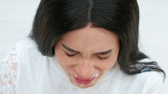Saba Lapiedra swallowing 58 big loads